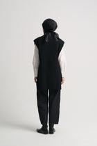 Wool Blend Half Fisherman Sweater - Black