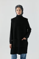 Hakim Yaka Süveter - Siyah TUGBA