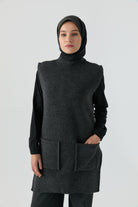 Hakim Yaka Süveter - Antrasit TUGBA