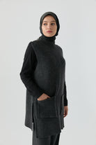 Hakim Yaka Süveter - Antrasit TUGBA