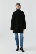 Kırçıl Desenli Tunik - Siyah TUGBA