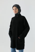 Kırçıl Desenli Tunik - Siyah TUGBA