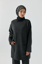 Kırçıl Desenli Tunik - Antrasit TUGBA