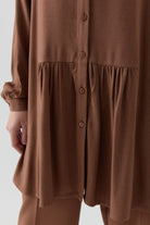 Büzgü Detaylı Tunik - Taba TUGBA