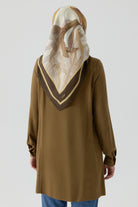 Büzgü Detaylı Tunik - Olive TUGBA