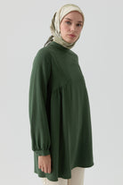 Büzgülü Tunik - Yeşil TUGBA