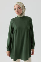 Büzgülü Tunik - Yeşil TUGBA