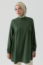 Büzgülü Tunik - Yeşil TUGBA