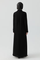 Belden Bağlamalı Ferace - Siyah TUGBA