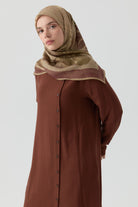 Yandan Düğmeli Tunik - Kahve TUGBA