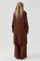 Yandan Düğmeli Tunik - Kahve TUGBA