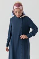 Yandan Düğmeli Tunik - İndigo TUGBA