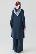 Yandan Düğmeli Tunik - İndigo TUGBA