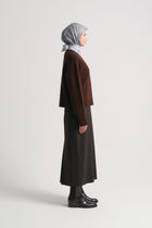 Acrylic Blend V-Neck Sweater - Dark Brown