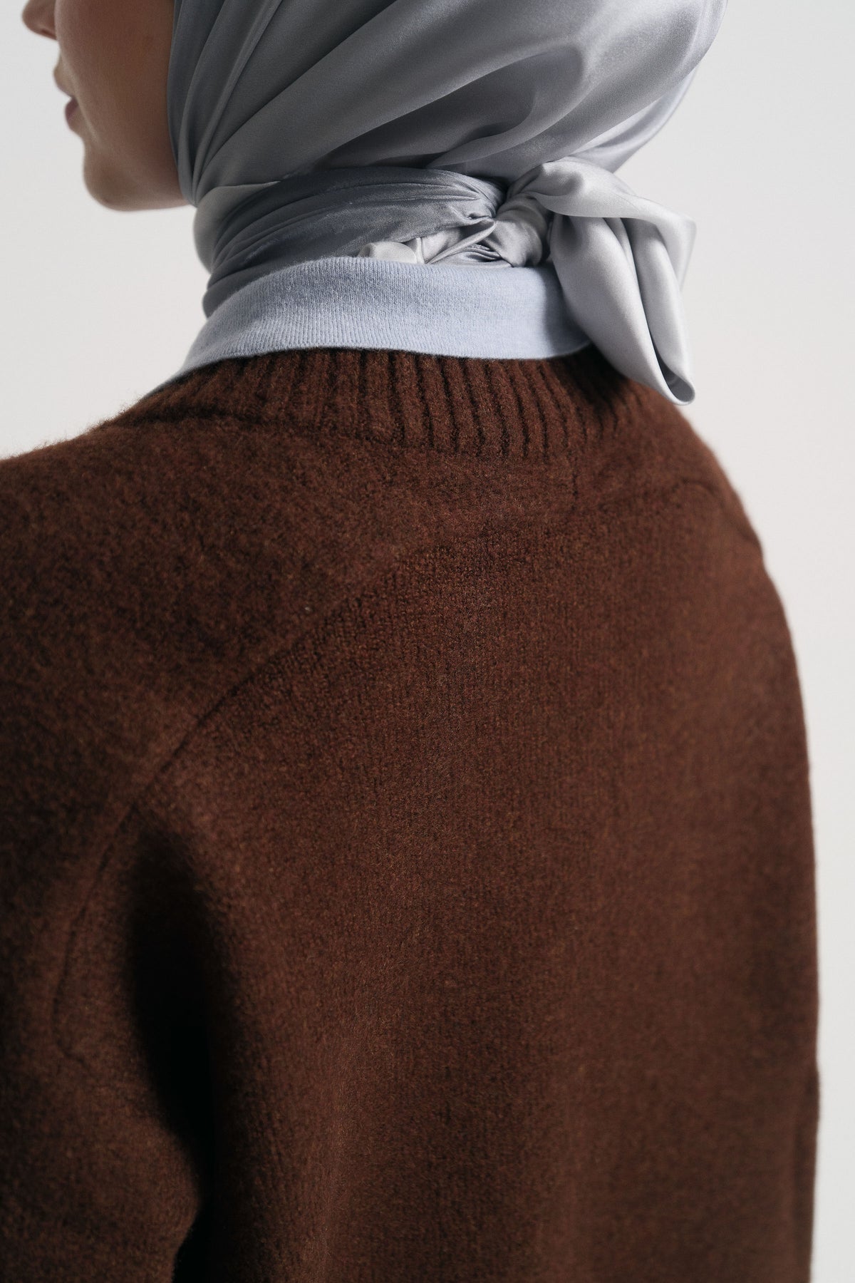 Acrylic Blend V-Neck Sweater - Dark Brown