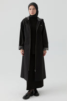 Kombin Detaylı Kap - Siyah TUGBA