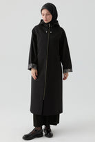 Kombin Detaylı Kap - Siyah TUGBA