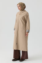 Kombin Detaylı Kap - Kum TUGBA