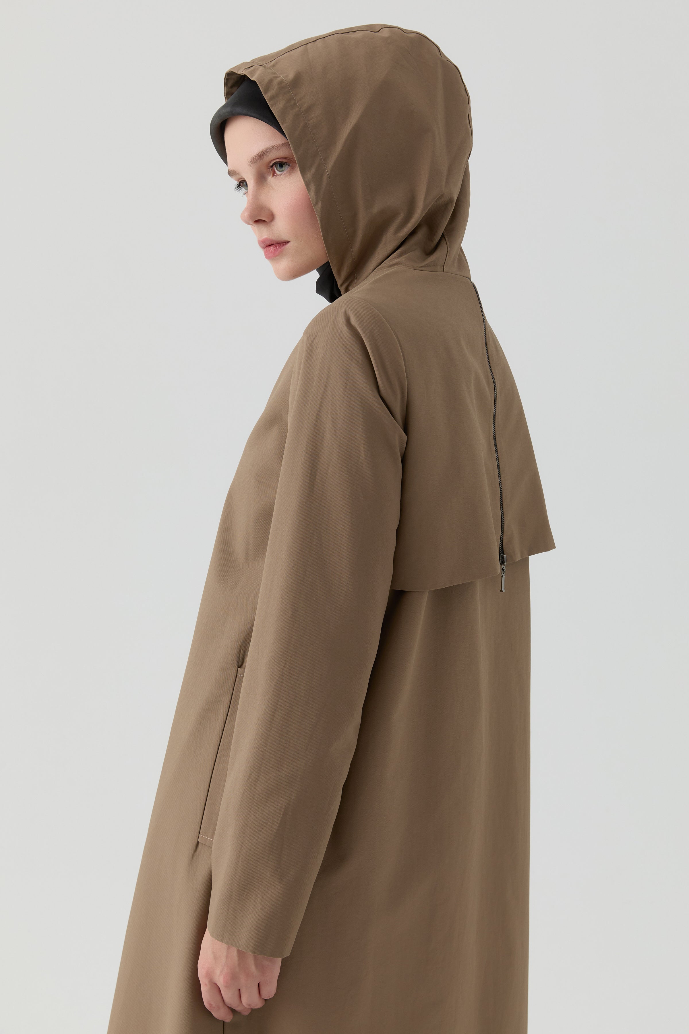 Fermuarlı Pardesü - Vizon TUGBA