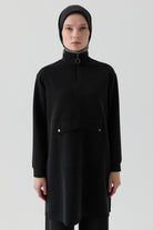 Cep Detaylı Tunik - Siyah TUGBA