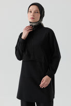 Cep Detaylı Tunik - Siyah TUGBA