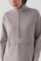 Cep Detaylı Tunik - Vizon TUGBA