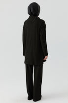 Kaşkorse Tunik Pantolon Takım - Siyah TUGBA