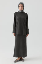 Kaşkorse Etekli Takım - Gri TUGBA