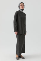 Kaşkorse Etekli Takım - Gri TUGBA