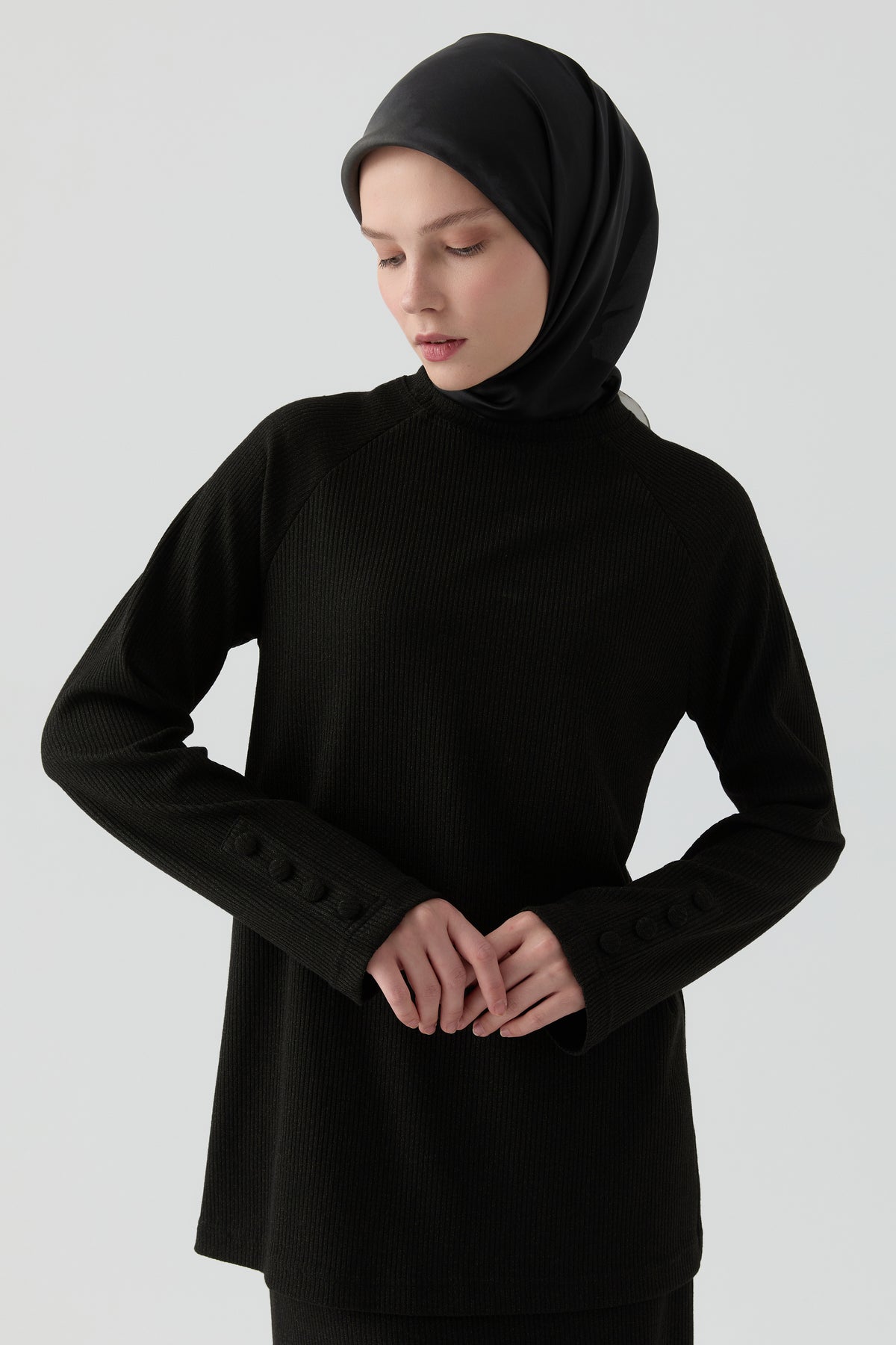 Kaşkorse Etekli Takım - Siyah TUGBA