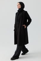 Fermuar Kapamalı Kap - Siyah TUGBA