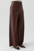 Suni Deri Pantolon - Kahve TUGBA