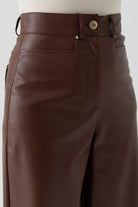 Suni Deri Pantolon - Kahve TUGBA