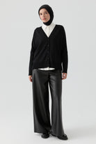 Suni Deri Pantolon - Siyah TUGBA