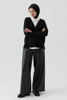 Suni Deri Pantolon - Siyah TUGBA