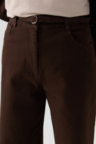 Kanvas Pantolon - Kahve TUGBA