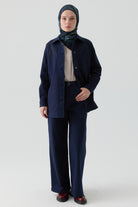 Kanvas Pantolon - Lacivert TUGBA