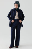 Kanvas Pantolon - Lacivert TUGBA