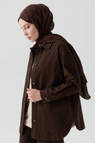 Nakışlı Kanvas Ceket - Kahve TUGBA