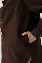 Nakışlı Kanvas Ceket - Kahve TUGBA