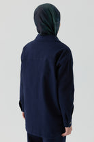 Nakışlı Kanvas Ceket - Lacivert TUGBA