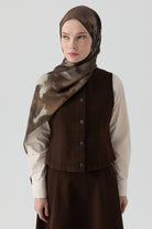 Kanvas Mini Yelek - Kahve TUGBA