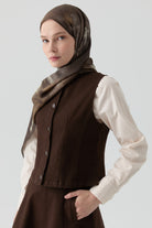 Kanvas Mini Yelek - Kahve TUGBA