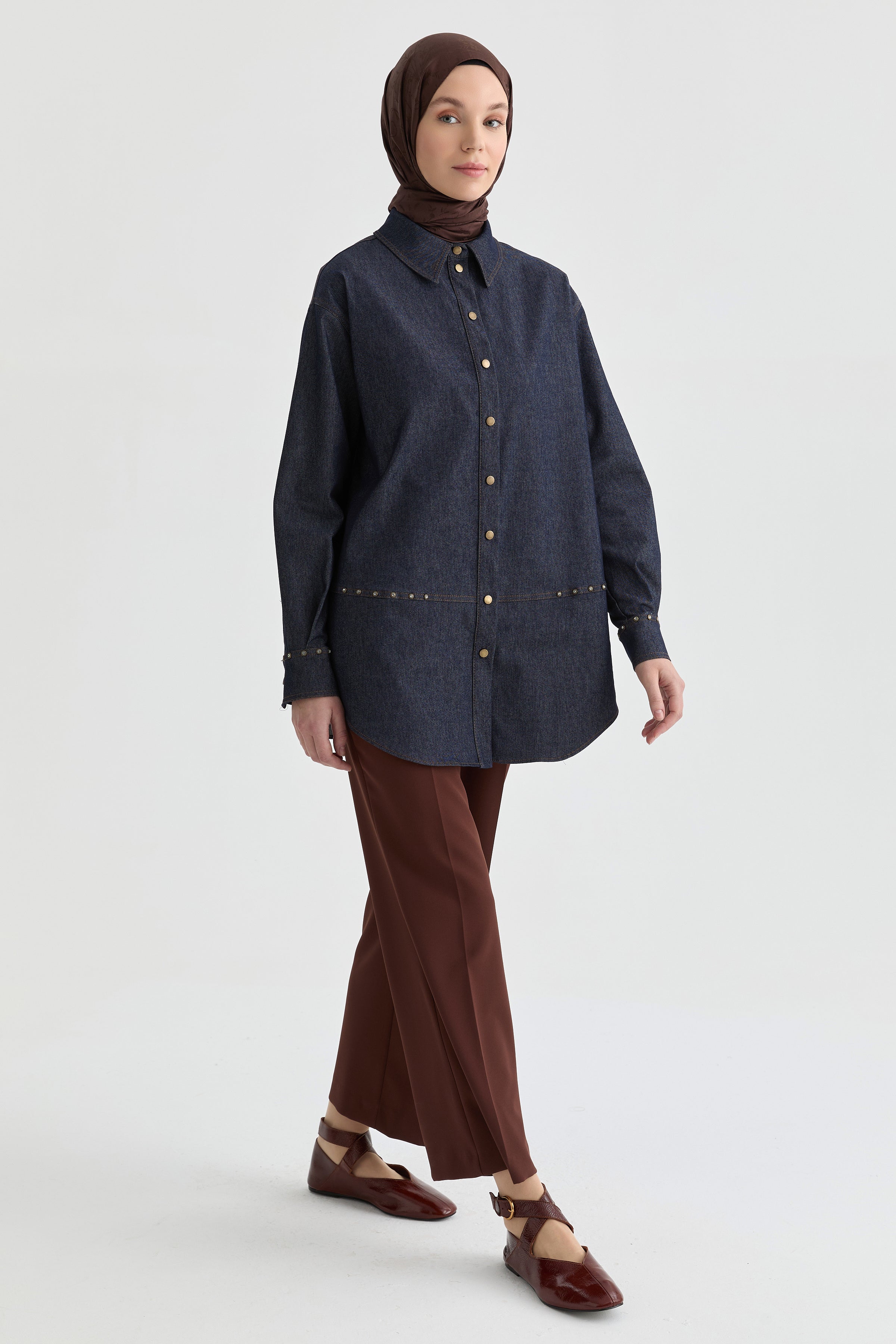 Beli Lastikli Culotte Pantolon - Kahve TUĞBA