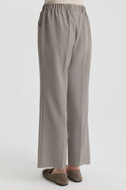 Beli Lastikli Culotte Pantolon - Gri TUGBA