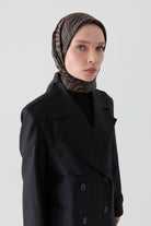 Kruvaze Trençkot - Siyah TUGBA