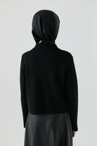 Çift Sıra Düğme Detaylı Hırka - Siyah TUGBA