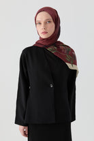 V Yaka Hırka - Siyah TUGBA