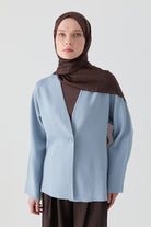 V Yaka Hırka - Açık Mavi TUGBA