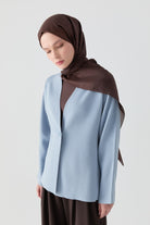 V Yaka Hırka - Açık Mavi TUGBA